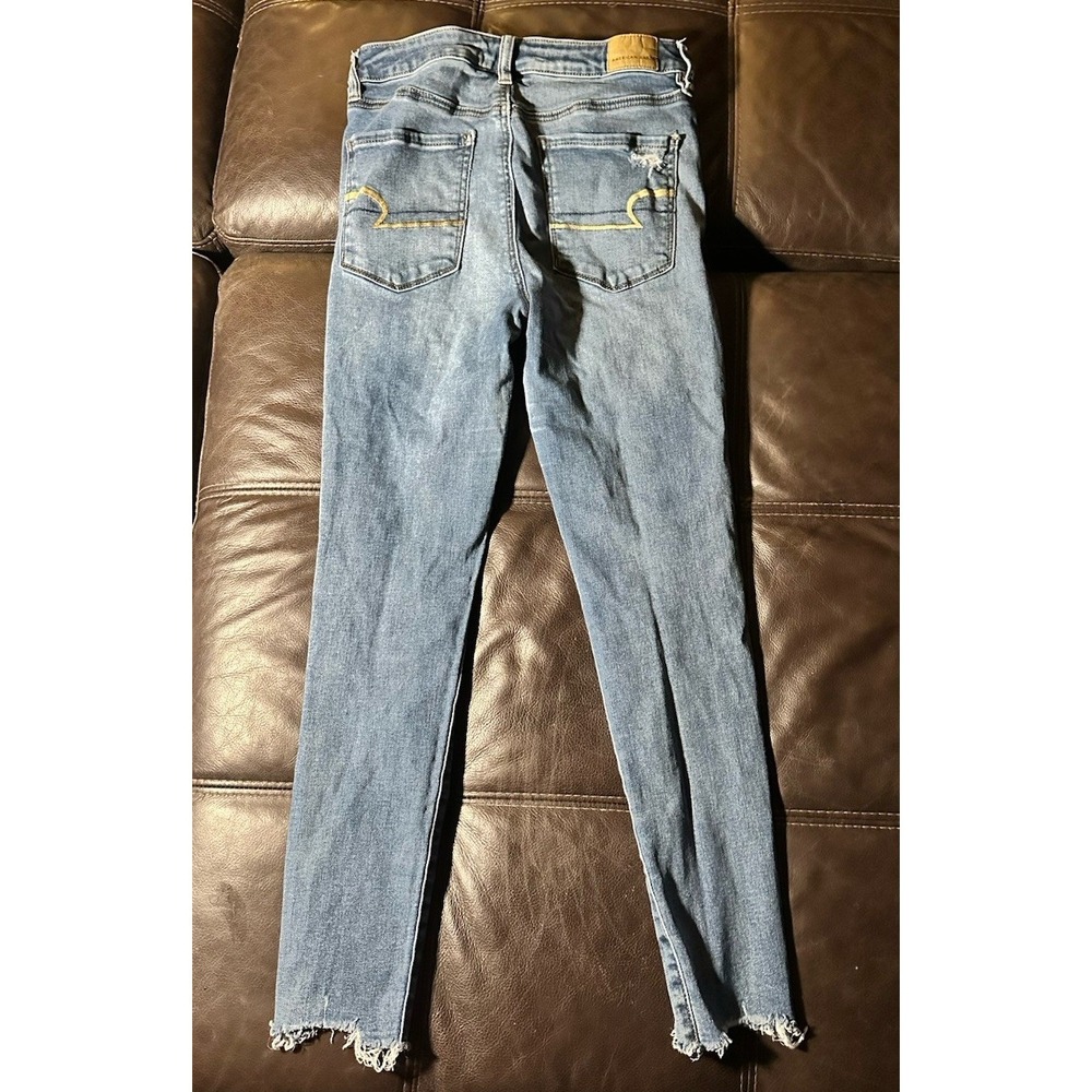 American Eagle Next Level Stretch Women's Distressed Hi Rise Jegging Sz 6 Short - Picture 9 of 12